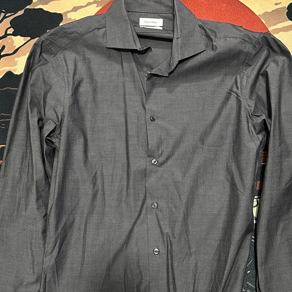Calvin Klein Men’s Dark Charcoal Dress Shirt